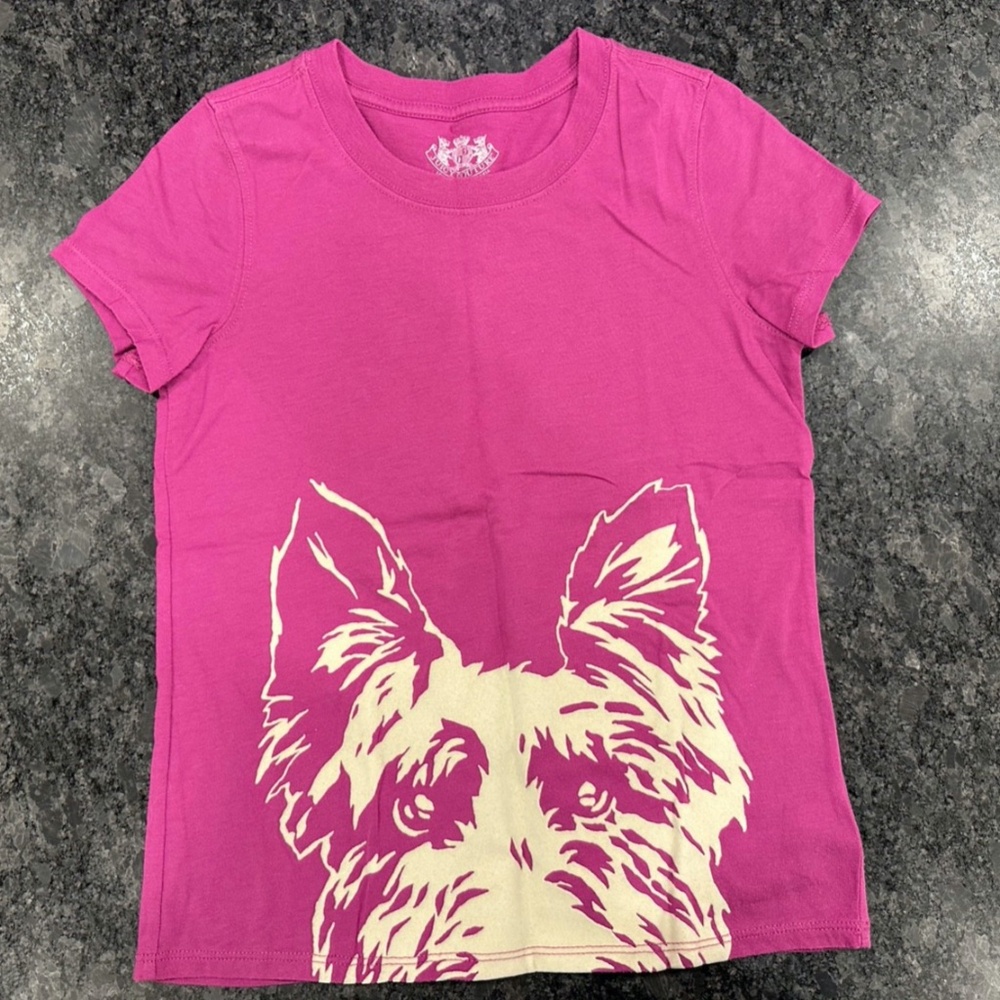 Girls Juicy Couture Dog Puppy Tshirt Top Shirt - size L 8/10